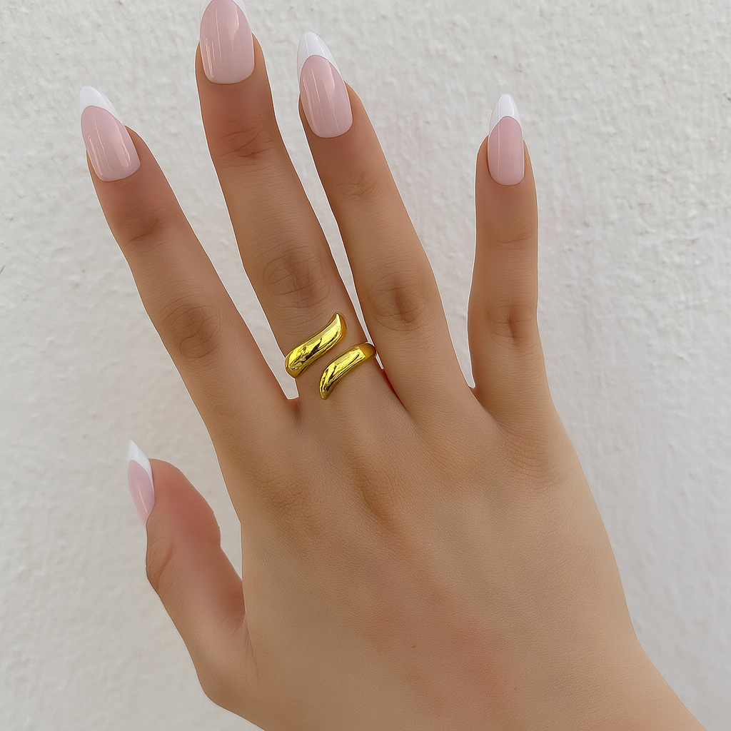  Bague Aurea doré en acier inoxydable 316L Ordiajade, résistant à l’eau et hypoallergénique