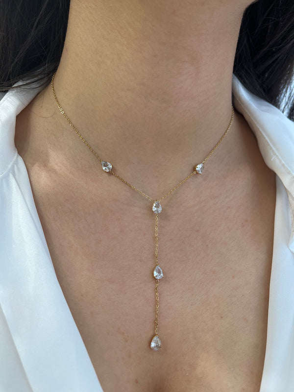 Collier Goutte Celeste ( existe en doré ou argenté)