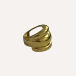 Bague ajustable Ayline anneaux larges en acier inoxydable doré - Ordiajade