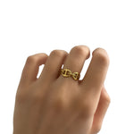 Bague Café doré en acier inoxydable 316L Ordiajade, résistant à l’eau et hypoallergénique