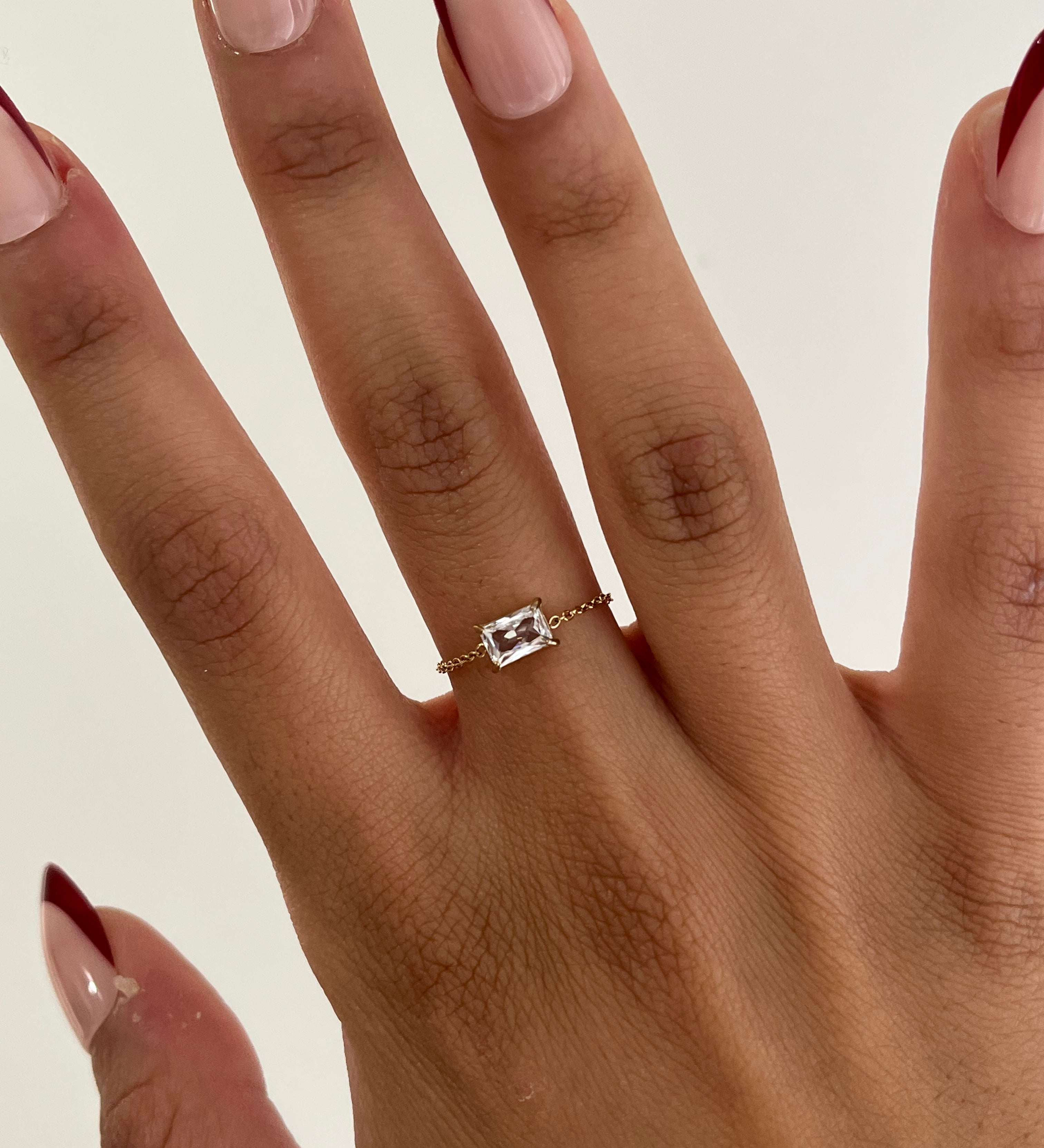 Bague Dana doré en acier inoxydable 316L Ordiajade, résistant à l’eau et hypoallergénique