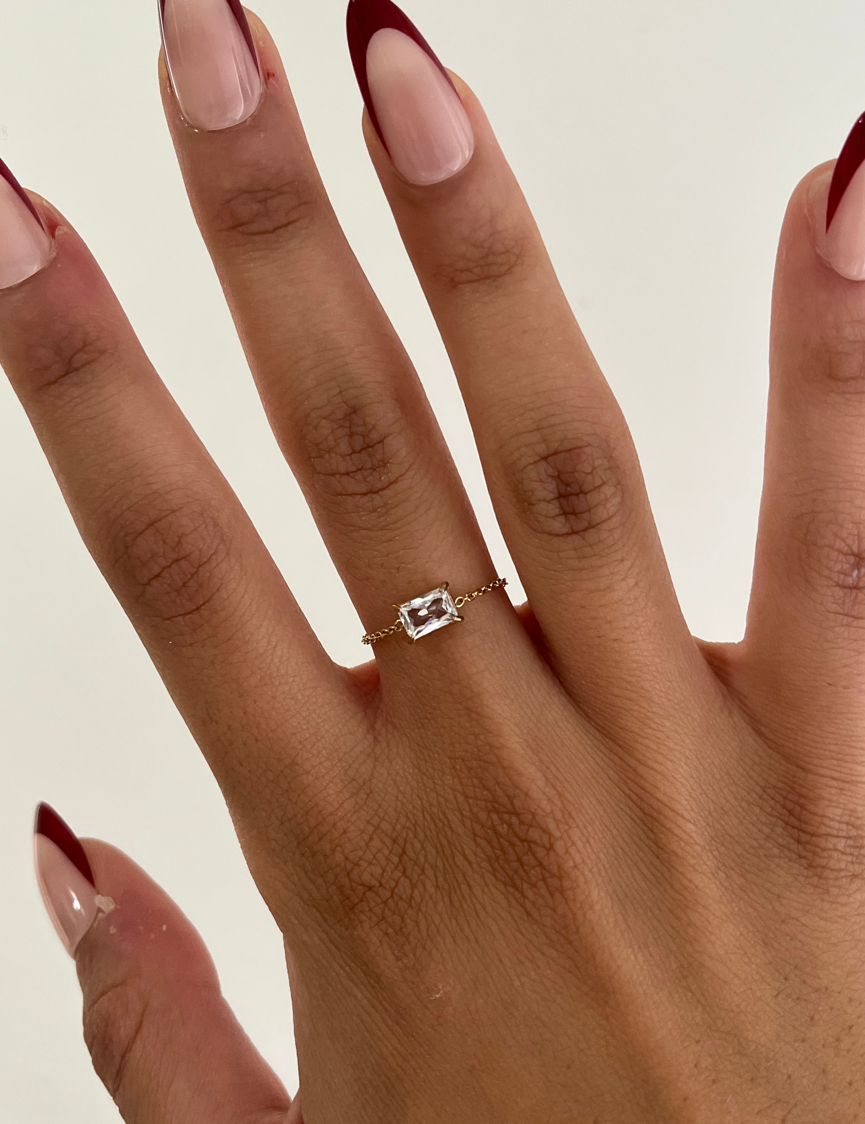 Bague Dana doré en acier inoxydable 316L Ordiajade, résistant à l’eau et hypoallergénique