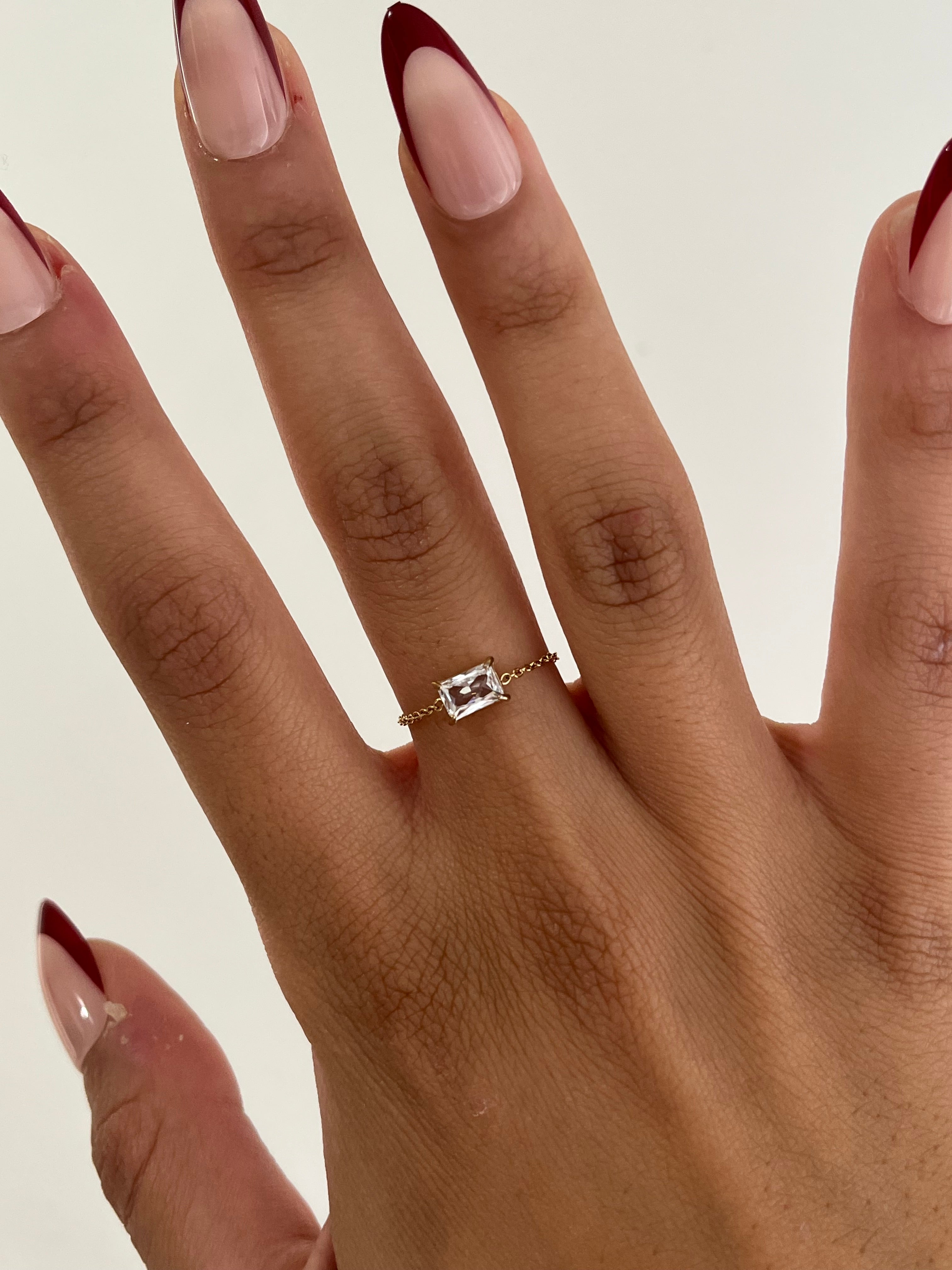 Bague Dana doré en acier inoxydable 316L Ordiajade, résistant à l’eau et hypoallergénique