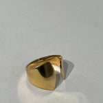 Bague ajustable Égérie dorée au style contemporain - Ordiajade