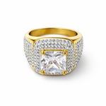 Bague Ginger dorée en acier inoxydable ornée d'une pierre  élégante