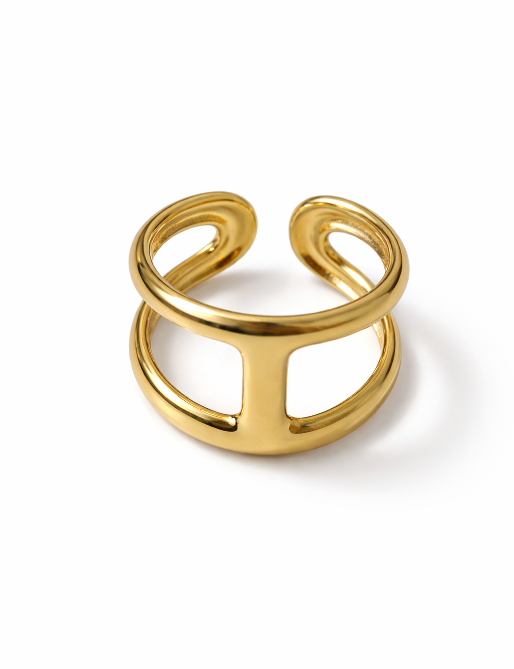 Bague Hacinthe ajustable en acier inoxydable doré - Ordiajade