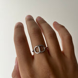 Bague Jun argenté en acier inoxydable 316L Ordiajade, résistant à l’eau et hypoallergénique