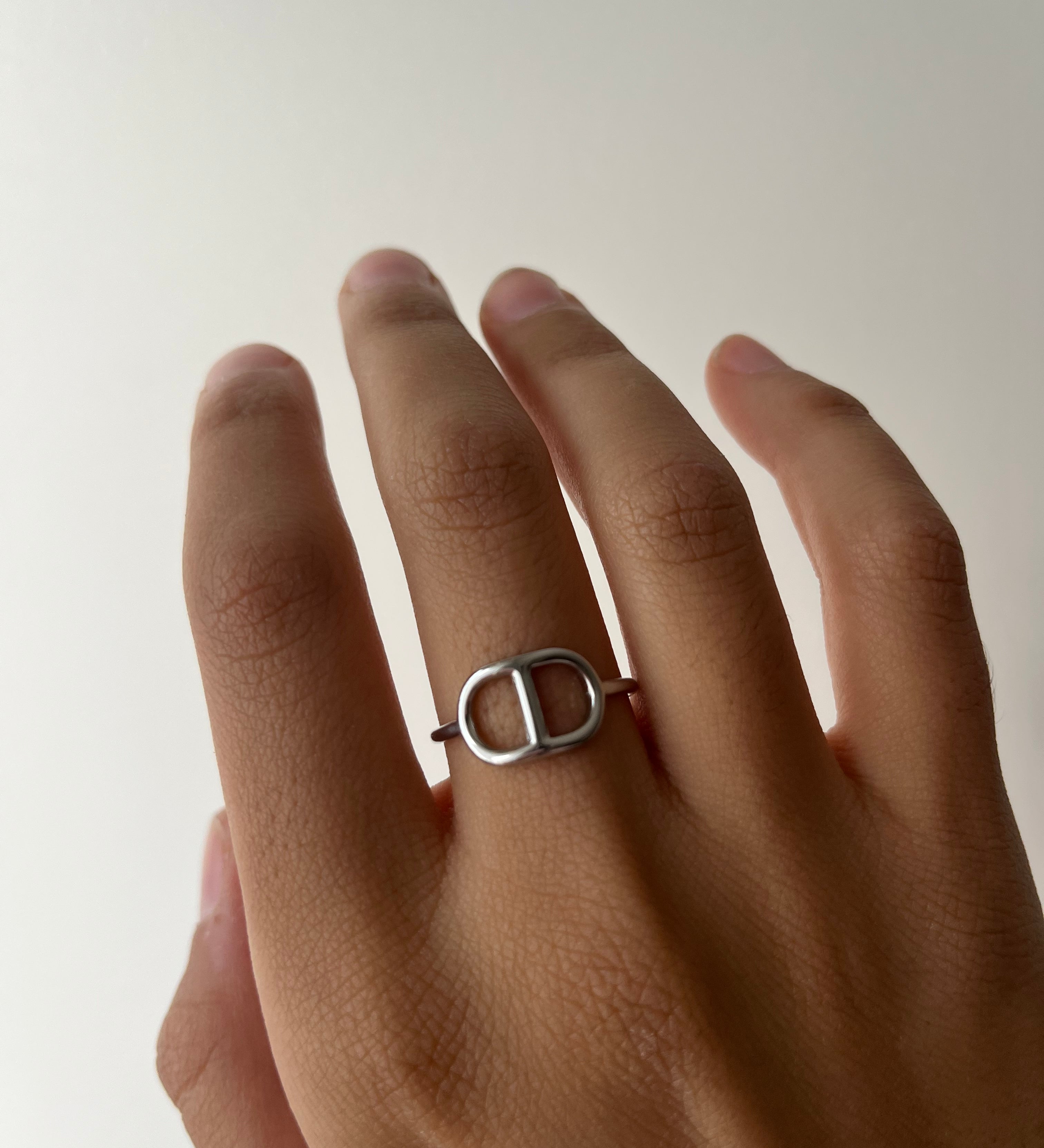 Bague Jun argenté en acier inoxydable 316L Ordiajade, résistant à l’eau et hypoallergénique