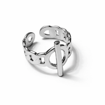 Bague Leween réglable en acier inoxydable argenté - Ordiajade