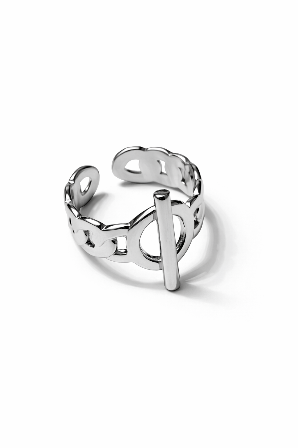 Bague Leween réglable en acier inoxydable argenté - Ordiajade