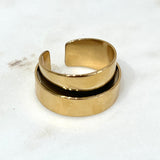 Bague Like Me en acier inoxydable doré à anneau large - Ordiajade