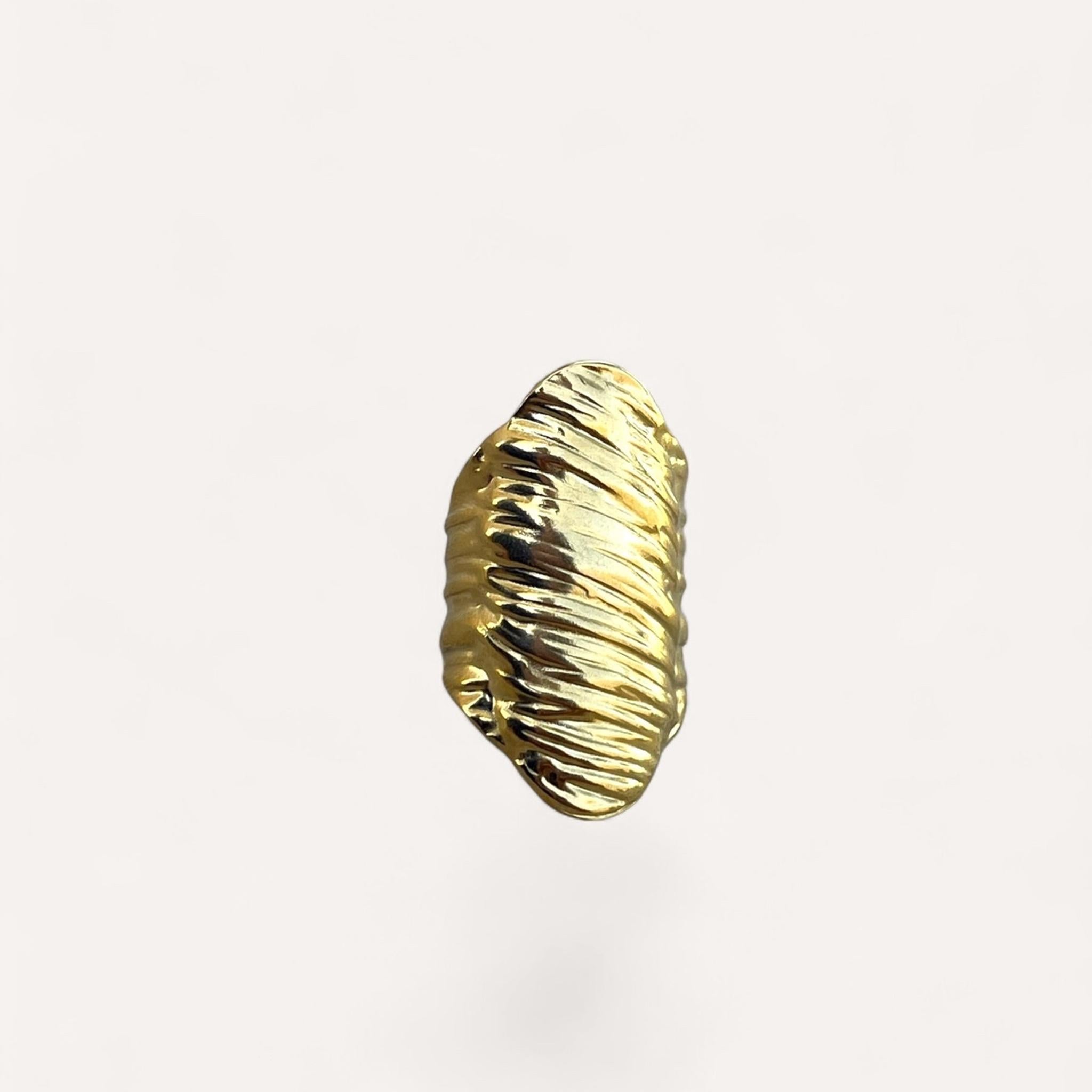 Bague Mao texturée dorée en acier inoxydable - Ordiajade
