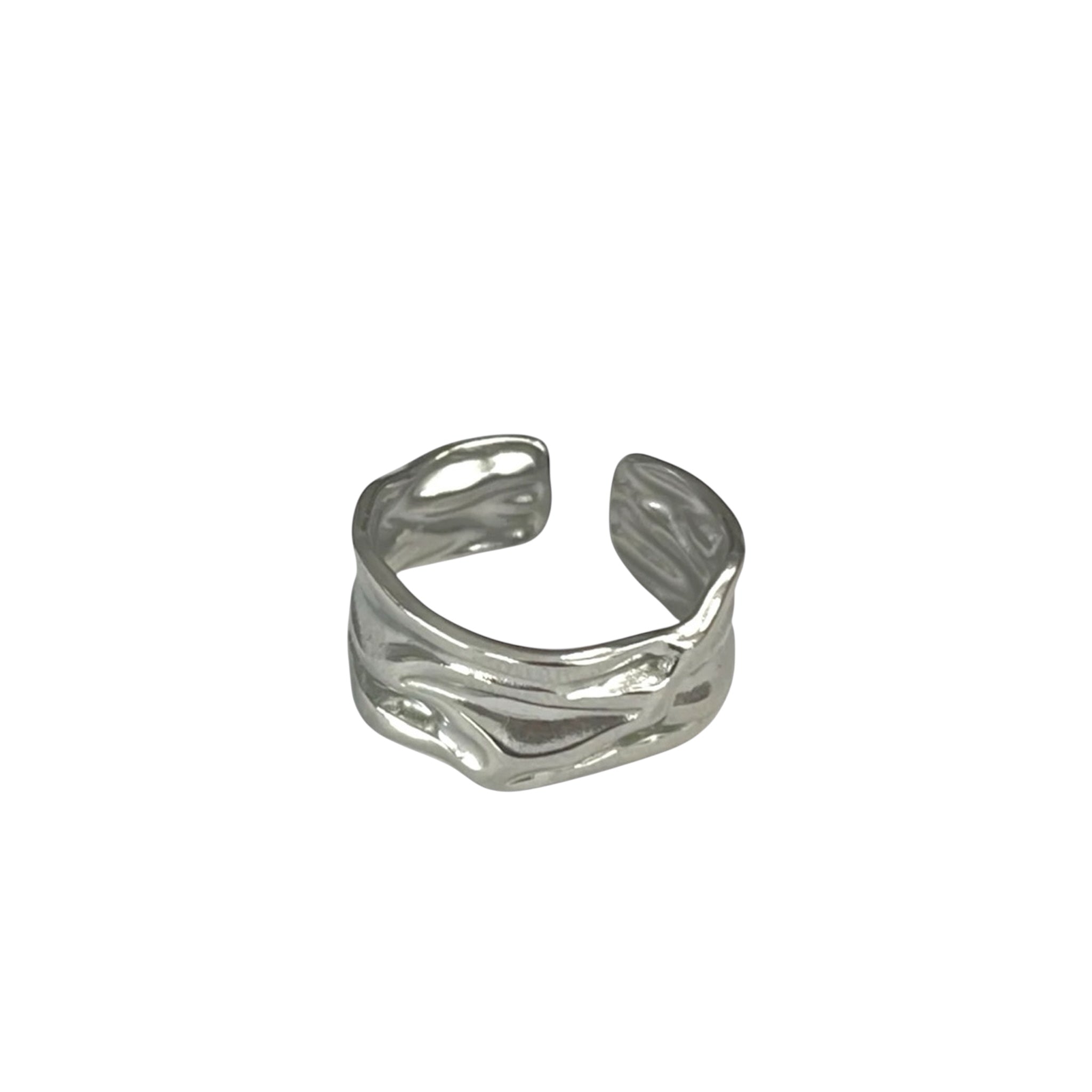 Bague ajustable Regulia argentée en acier inoxydable - Ordiajade