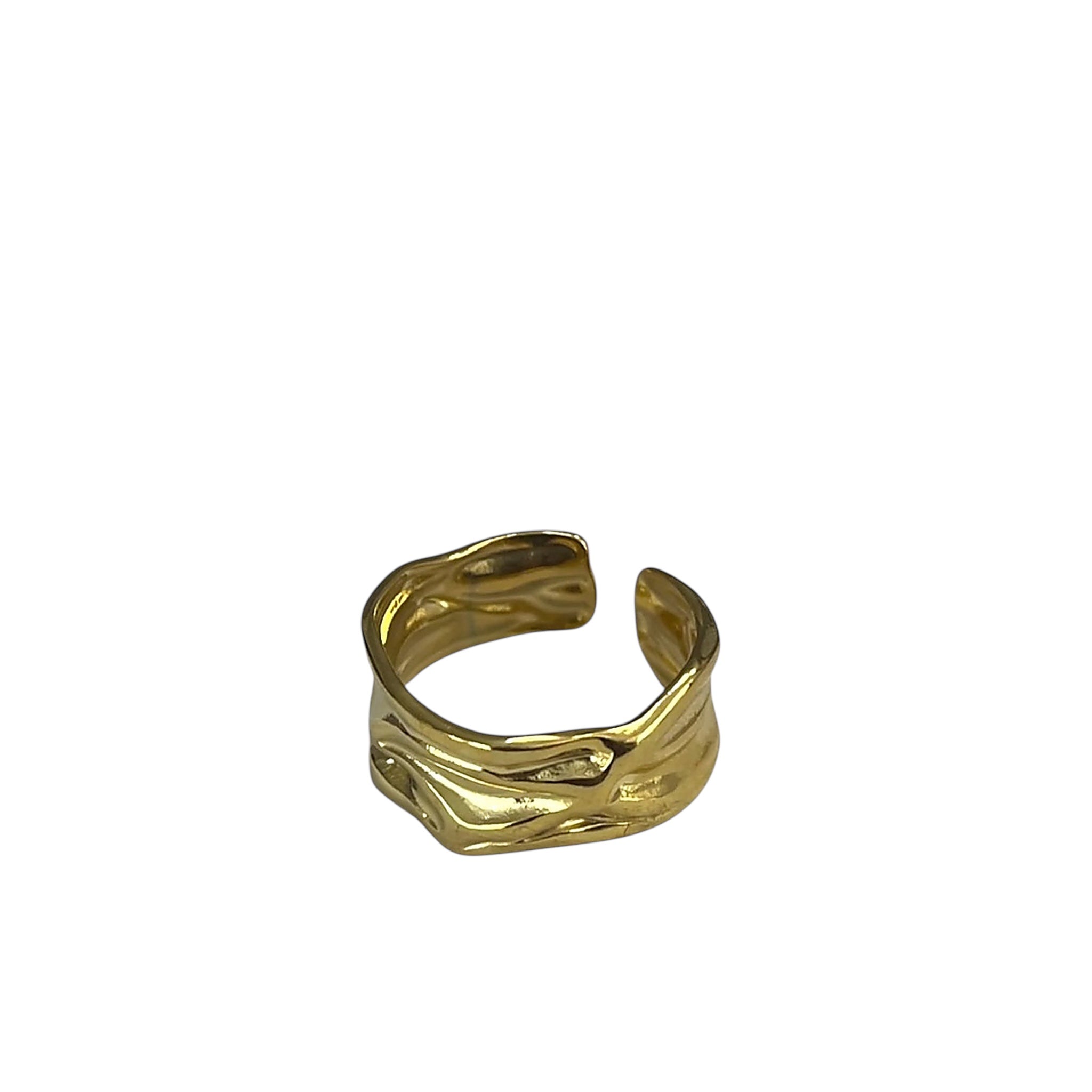 Bague ajustable Regulia dorée en acier inoxydable - Ordiajade