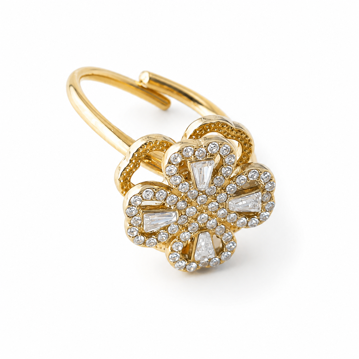 Bague SAYONNARA dorée anti-stress avec plateau rotatif, bijou ajustable en acier inoxydable