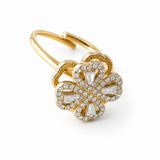 Bague SAYONNARA dorée anti-stress avec plateau rotatif, bijou ajustable en acier inoxydable