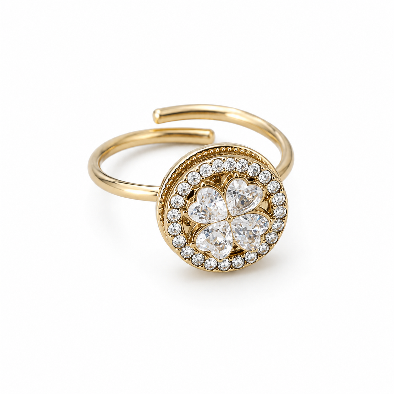 Bague SAYONNARA dorée anti-stress avec plateau rotatif, bijou ajustable en acier inoxydable