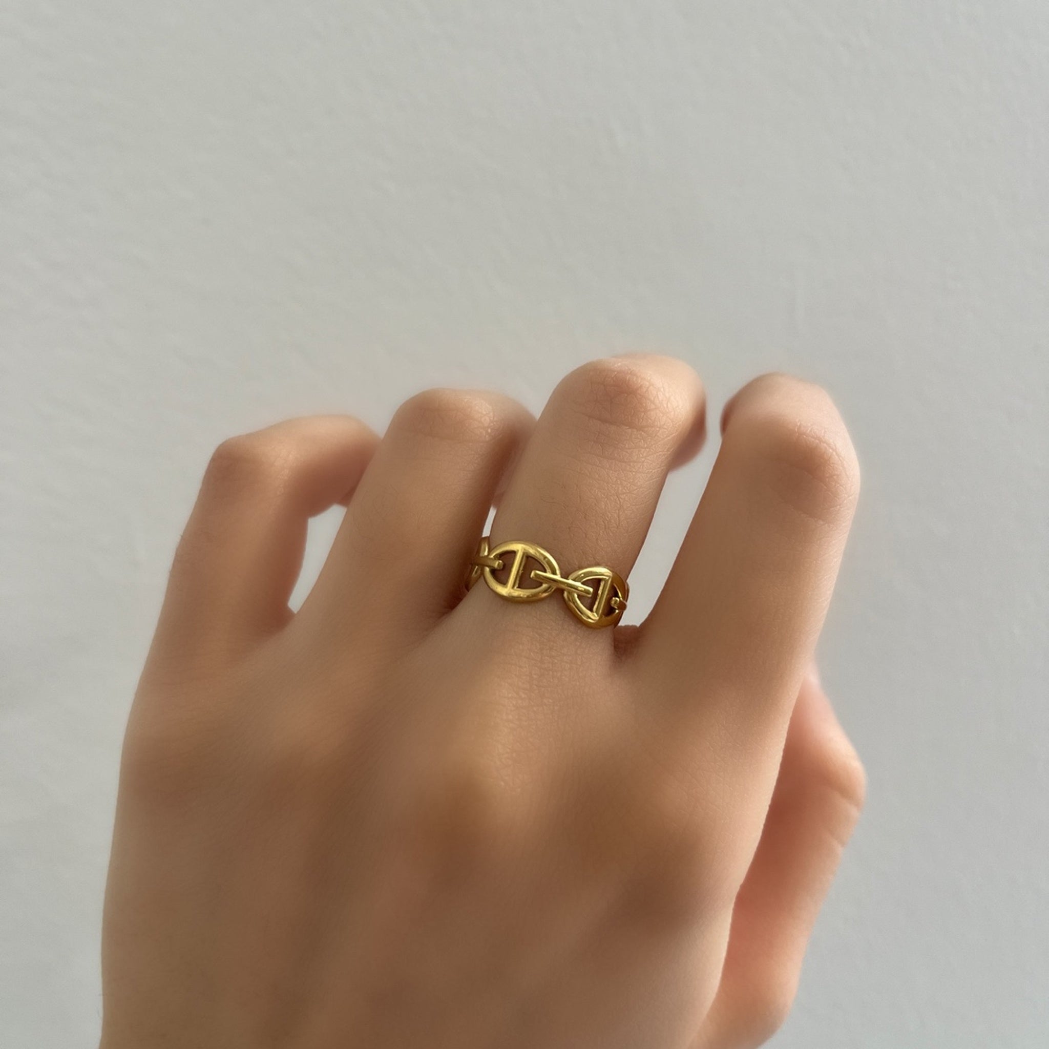 Bague Café doré en acier inoxydable 316L Ordiajade, résistant à l’eau et hypoallergénique