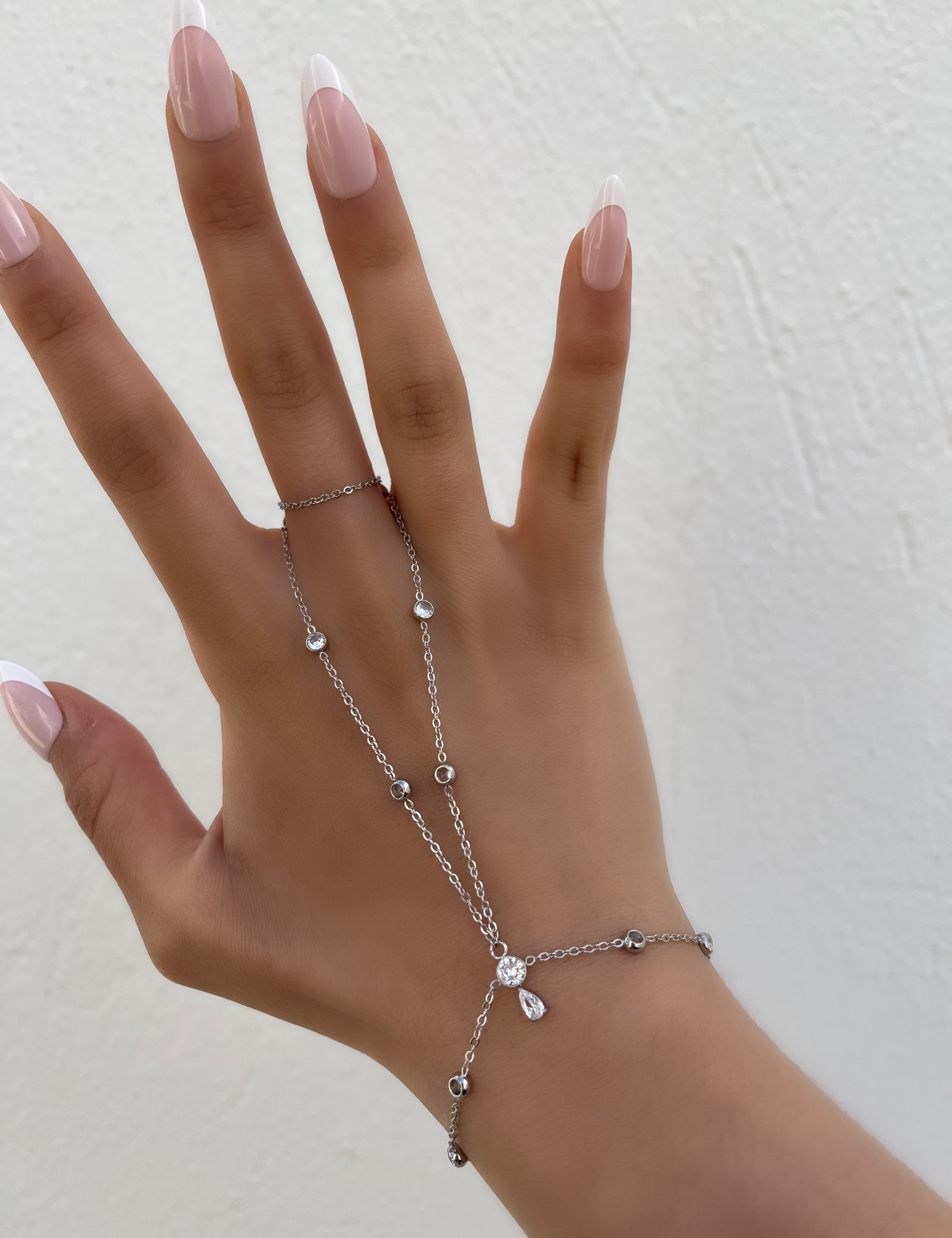 Chaîne de main Enchantix  argenté en acier inoxydable 316L Ordiajade, résistant à l’eau et hypoallergénique