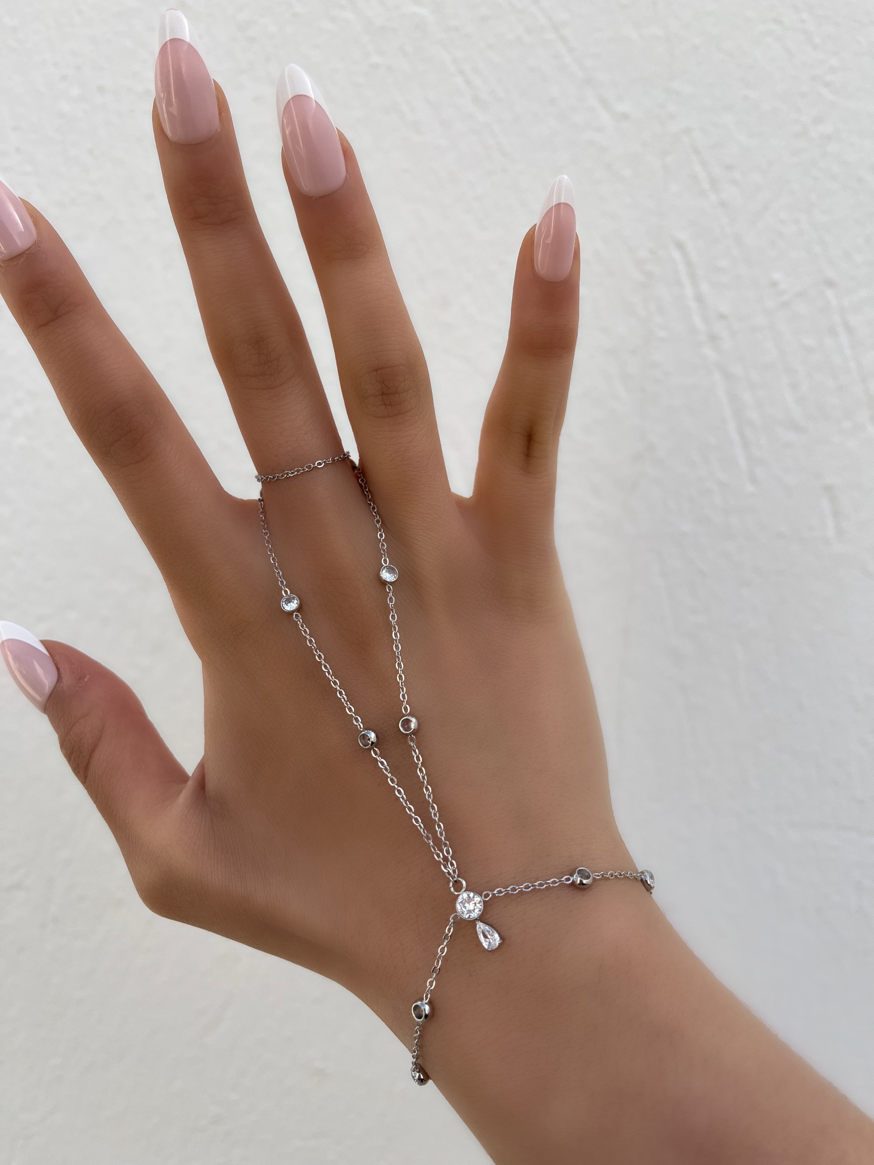 Chaîne de main Enchantix  argenté en acier inoxydable 316L Ordiajade, résistant à l’eau et hypoallergénique