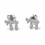Boucles d'oreilles "Haï" (symbole de Vie) en acier inoxydable argenté - Ordiajade