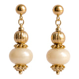 Boucles d'oreilles dorées Kyto inspiration lanternes asiatiques - Ordiajade.