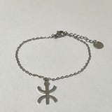 Bracelet Berber Origine argenté en acier inoxydable avec motif symbole Amazigh - Ordiajade