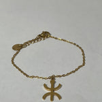 Bracelet Berber Origine doré à motif symbole Yaz Amazigh sur fond neutre - Ordiajade