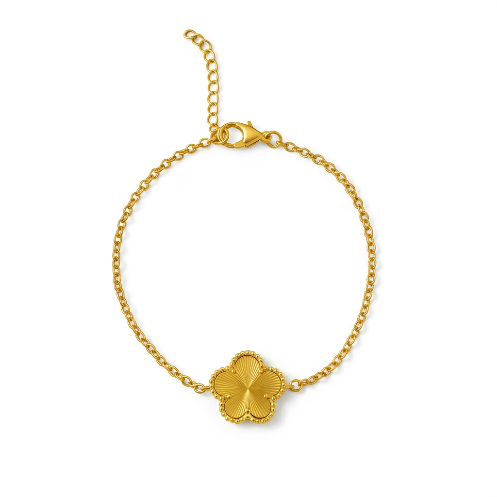 Bracelet Janna en acier inoxydable doré avec motif trèfle - Ordiajade