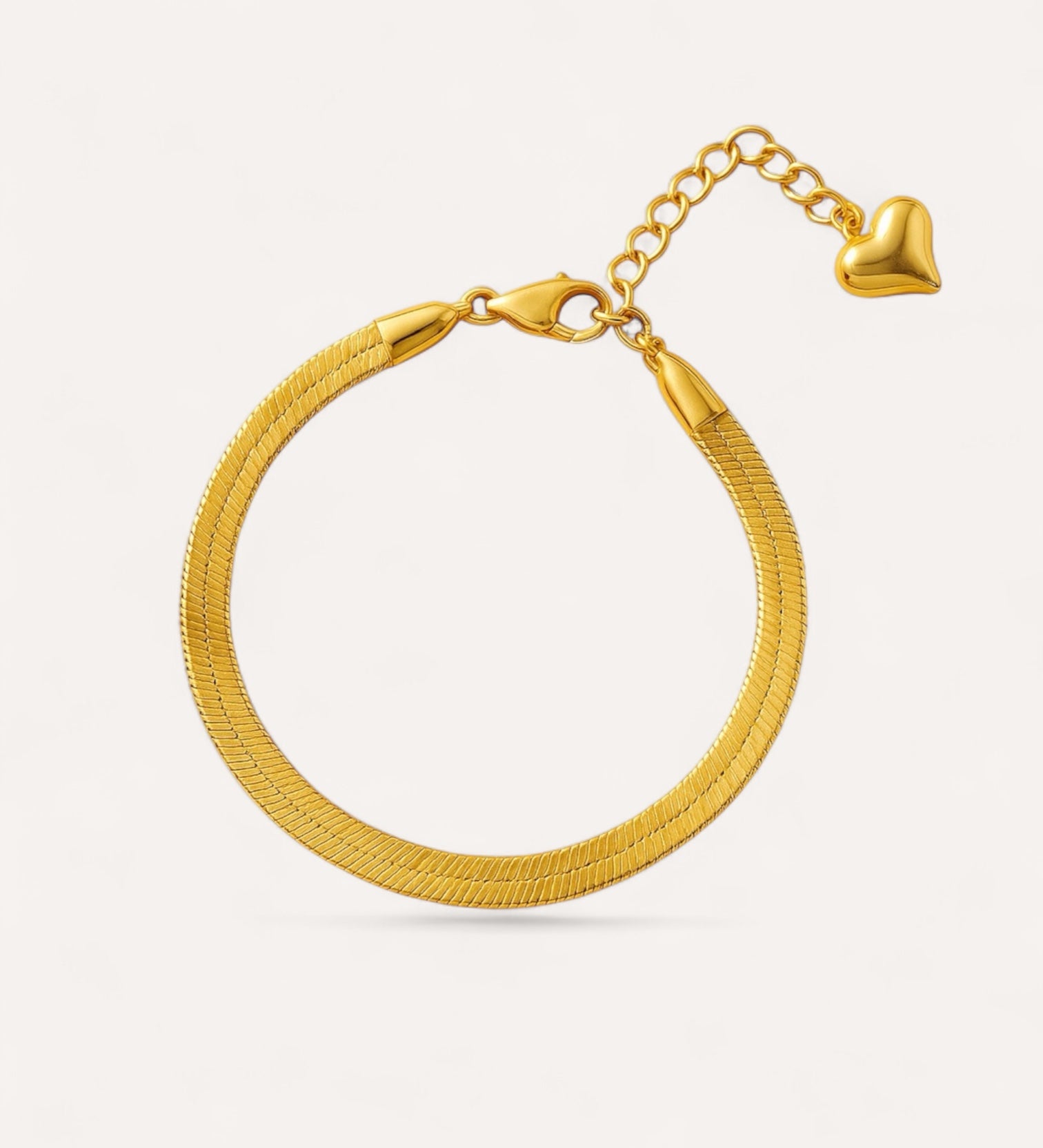 Bracelet en maille serpent dorée Serpentia avec chaînette de réglage en acier inoxydable - Ordiajade