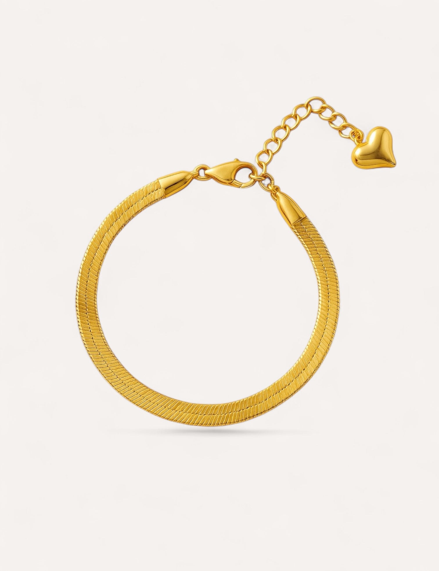 Bracelet en maille serpent dorée Serpentia avec chaînette de réglage en acier inoxydable - Ordiajade