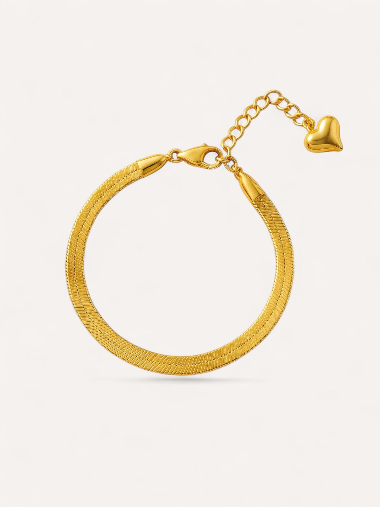 Bracelet en maille serpent dorée Serpentia avec chaînette de réglage en acier inoxydable - Ordiajade