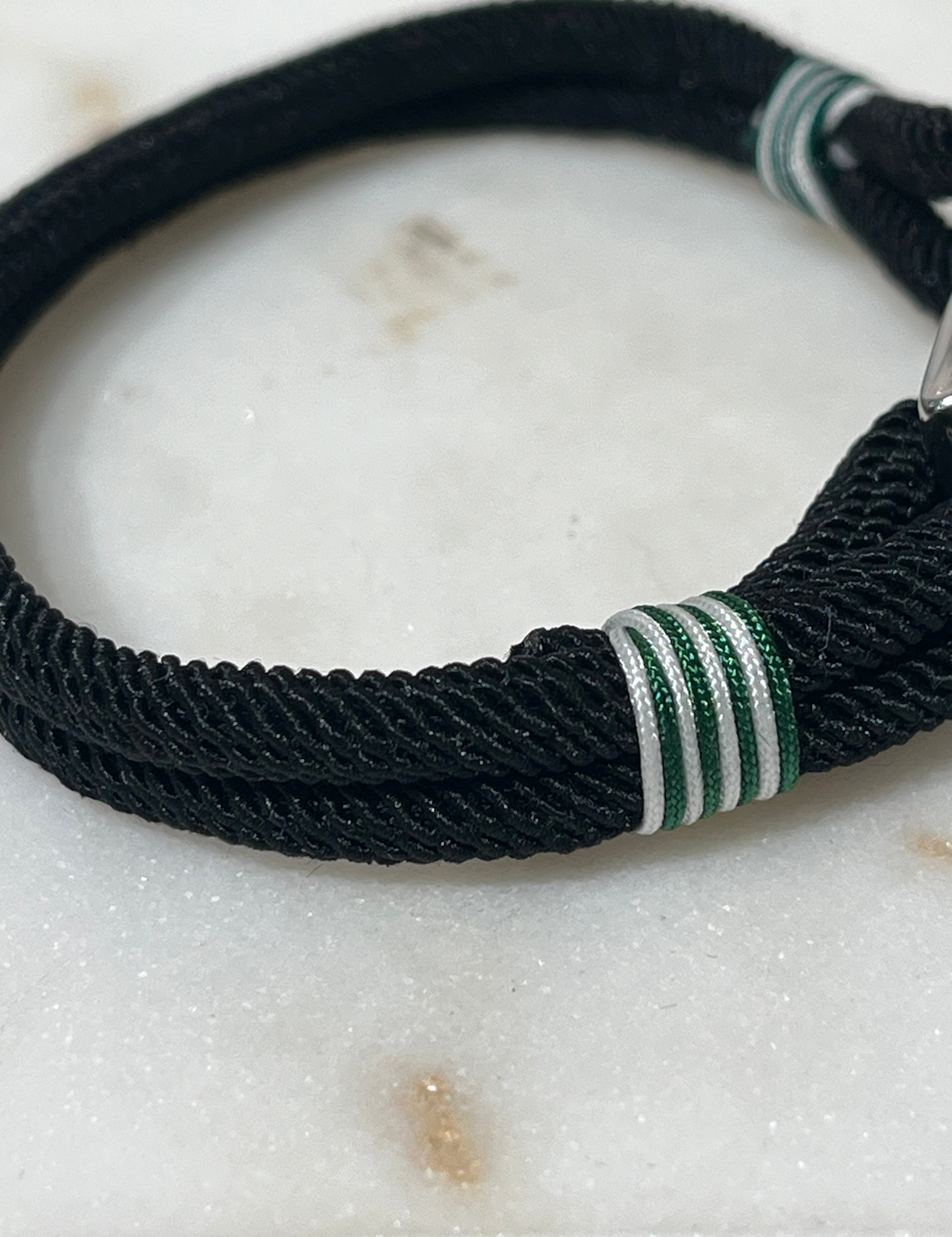 Bracelet homme en tissu ajustable motif marin avec détails rayés - Ordiajade