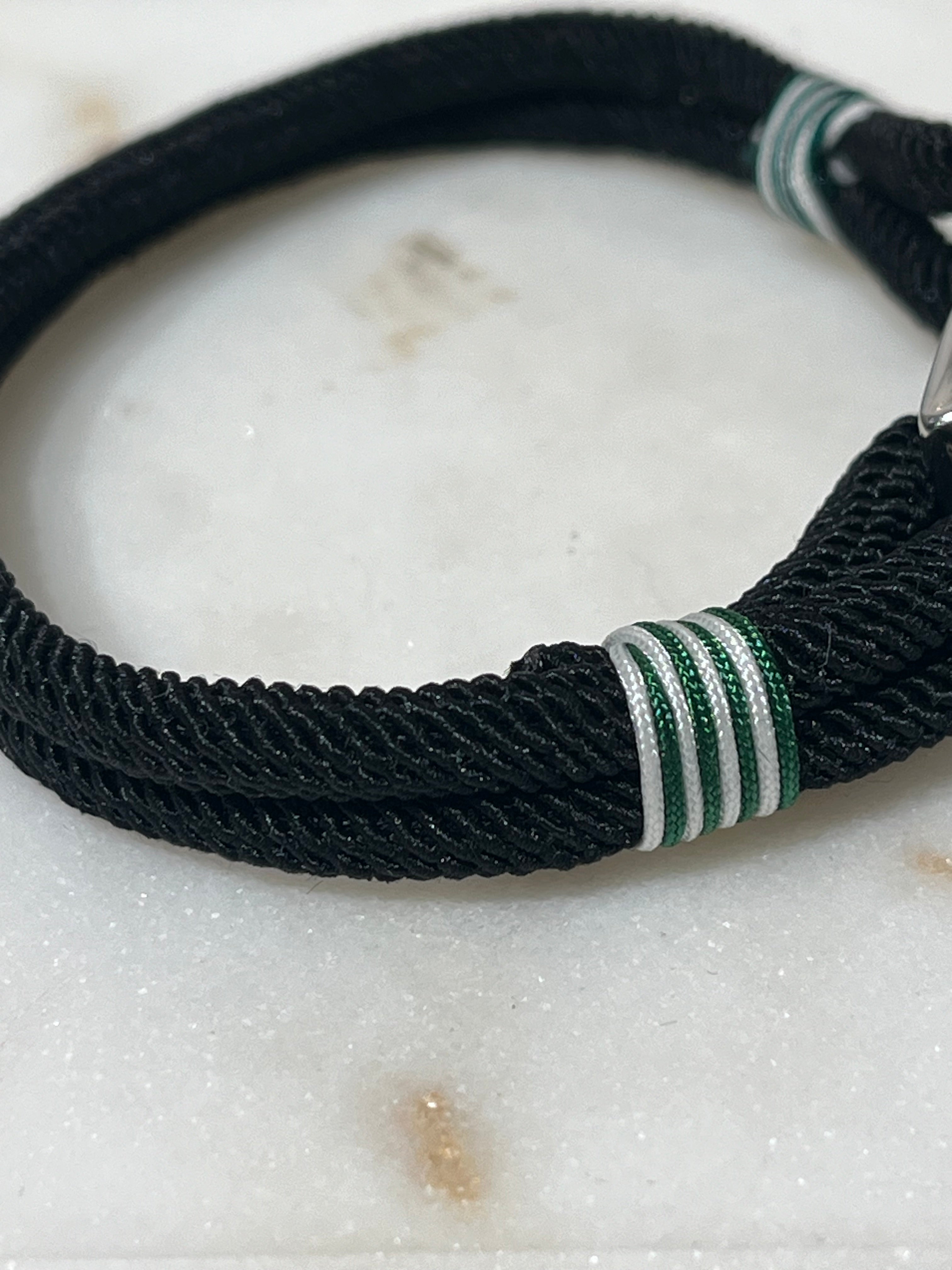 Bracelet homme en tissu ajustable motif marin avec détails rayés - Ordiajade