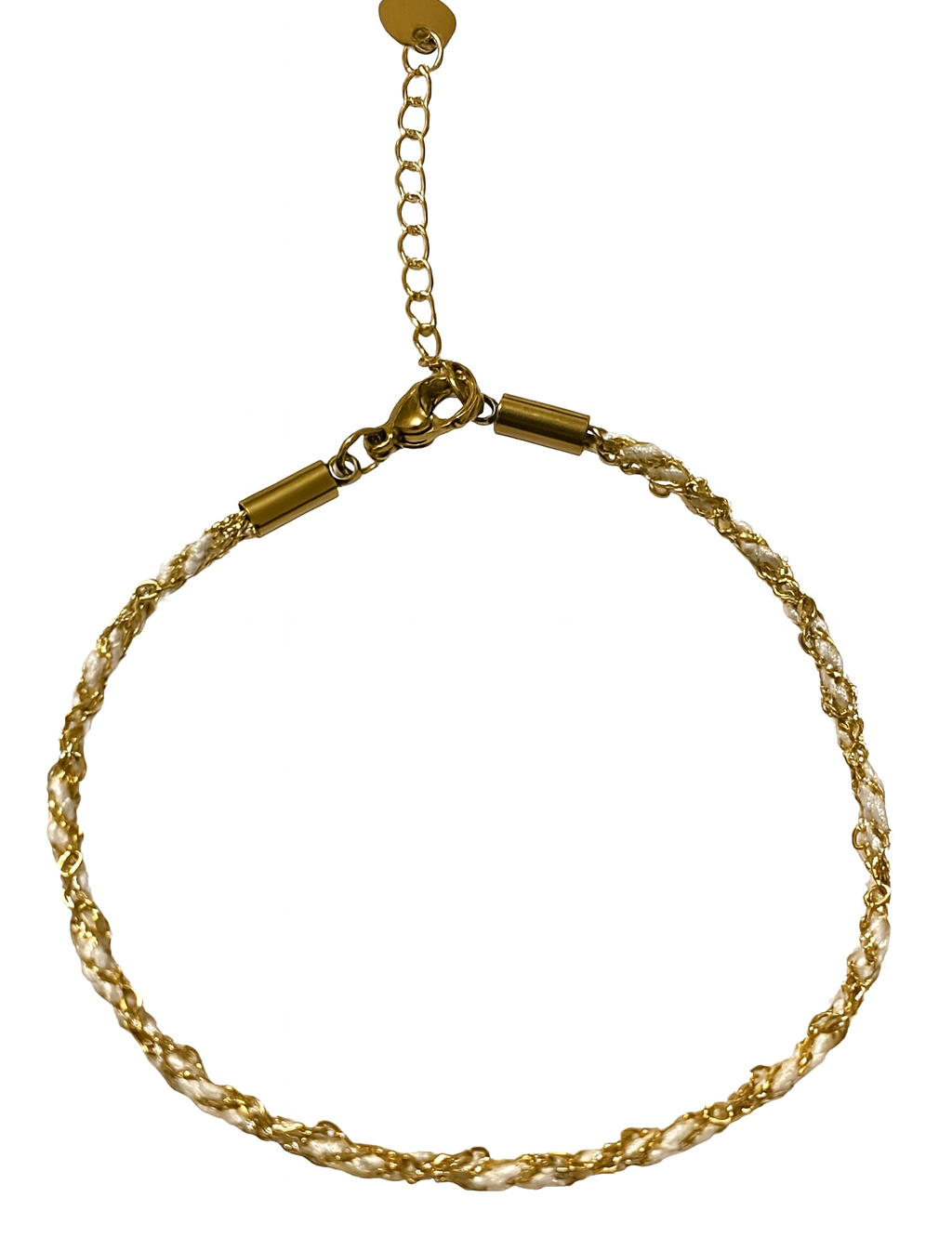 Bracelet Nirvana, chaîne torsadée en acier inoxydable doré, vue détaillée