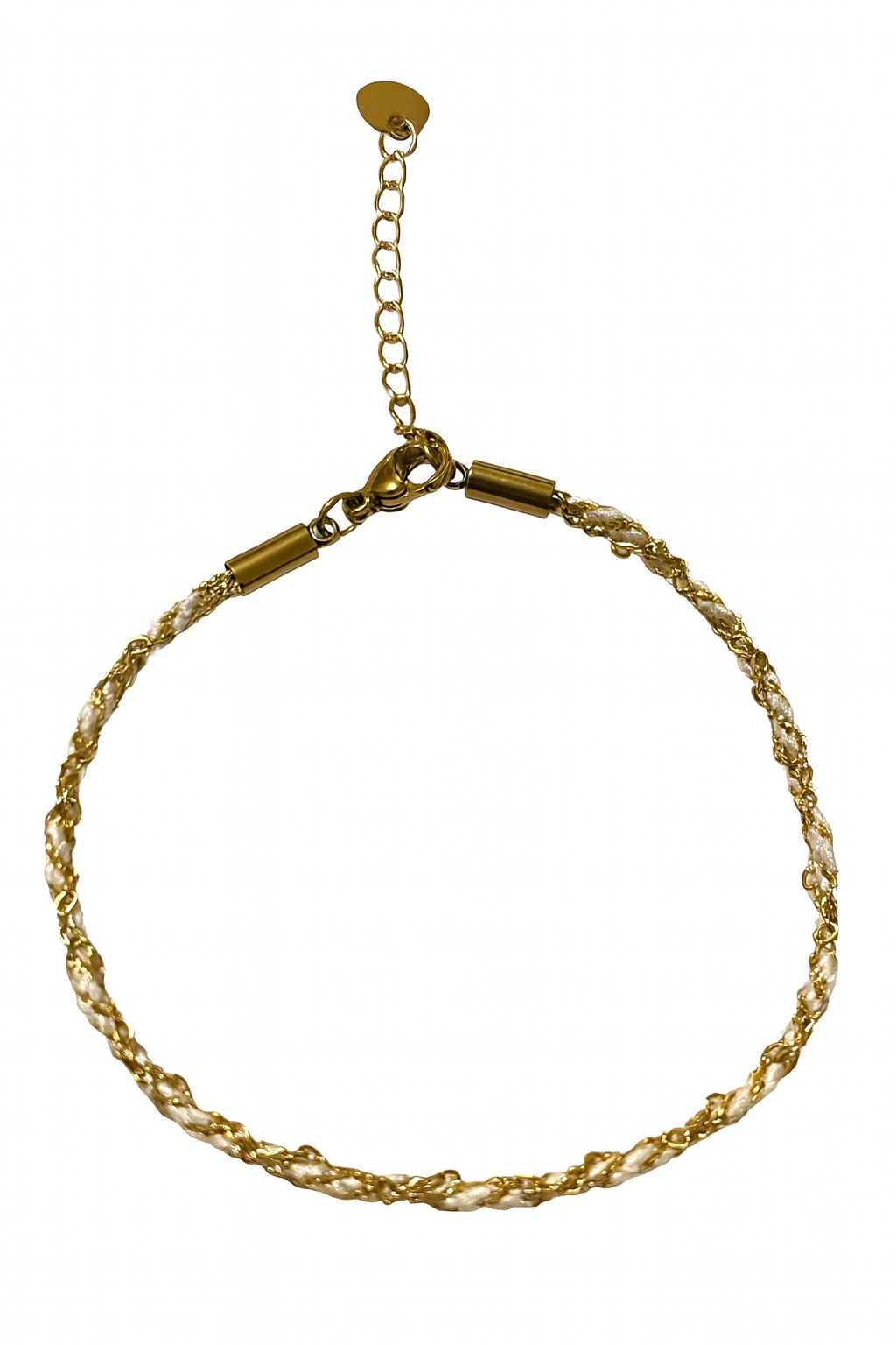 Bracelet Nirvana, chaîne torsadée en acier inoxydable doré, vue détaillée