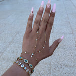 Bracelet porte poignet doré avec zircons brillants  rivière en acier inoxydable - Bijoux Ordiajade