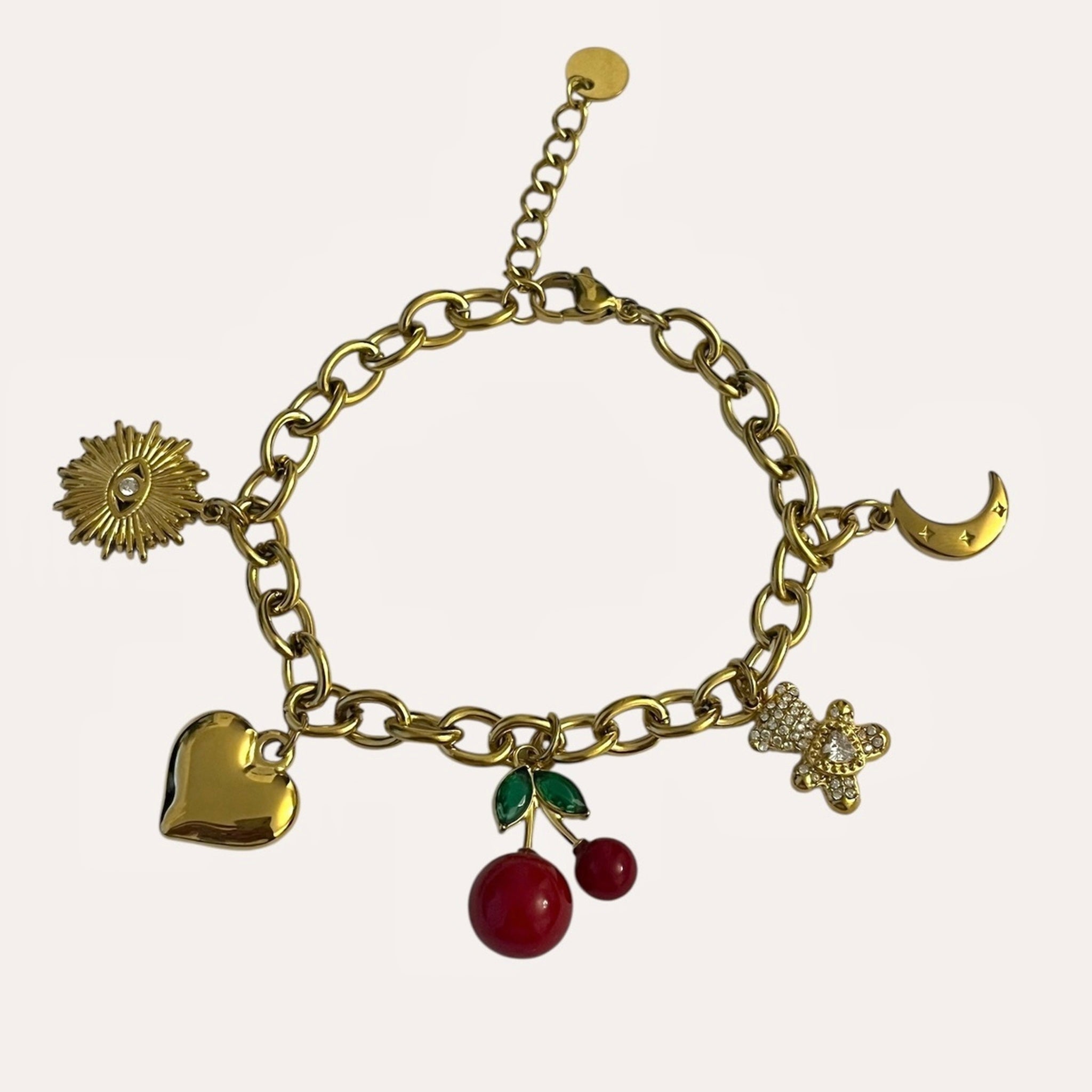 Bracelet Rina doré en acier inoxydable 316L Ordiajade, waterproof et hypoallergénique
