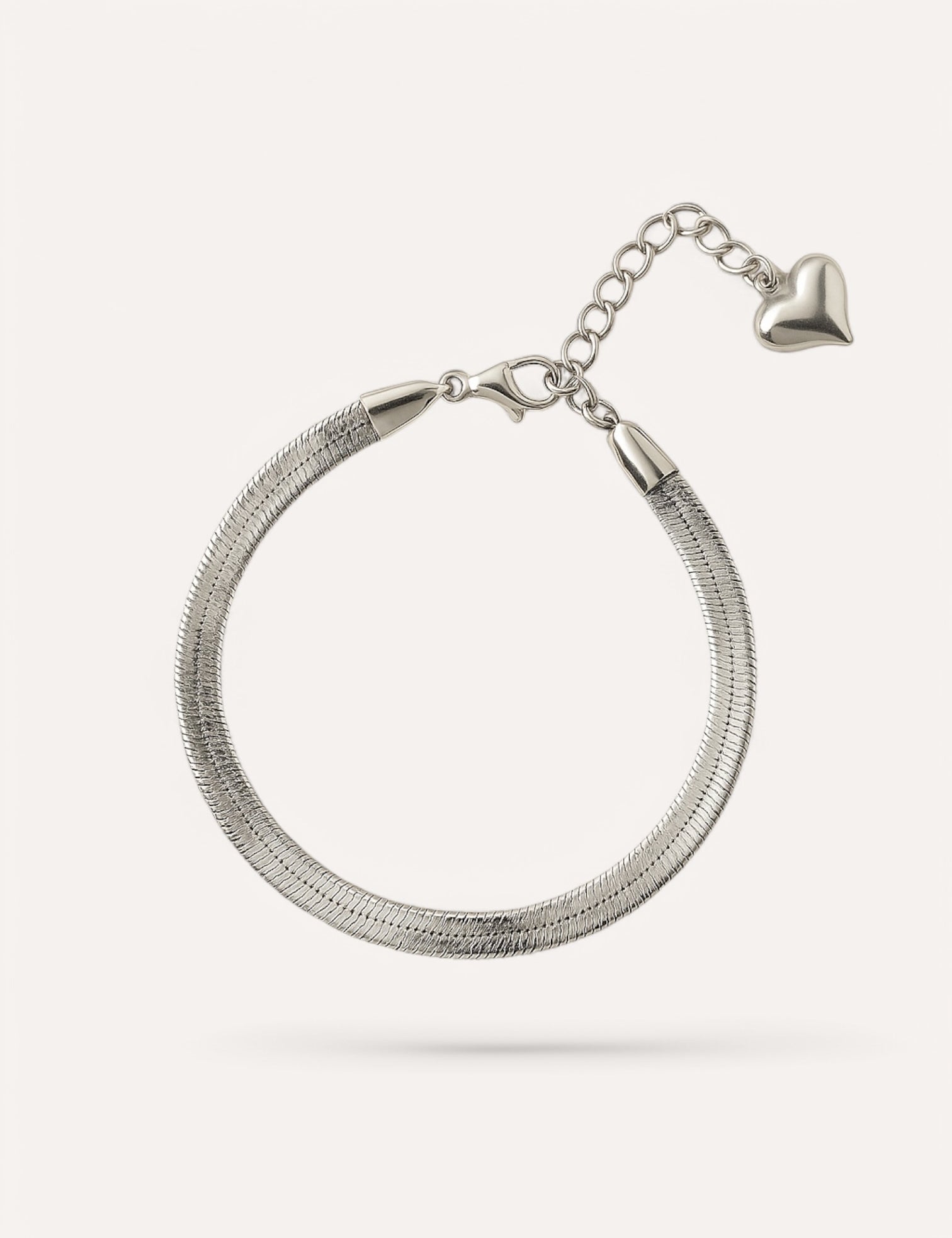 Bracelet fin argenté style maille serpent Serpentia en acier inoxydable - Ordiajade
