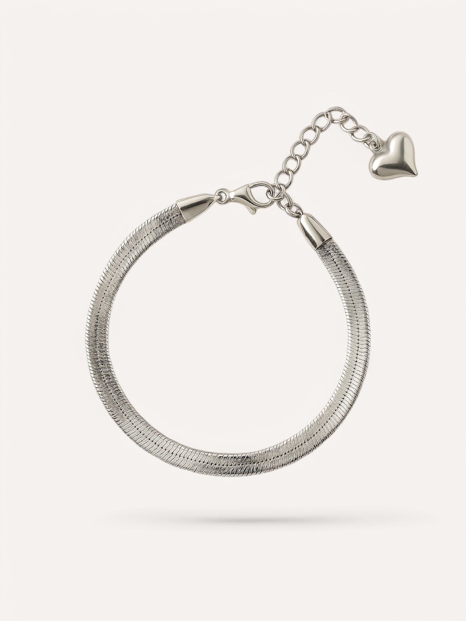 Bracelet fin argenté style maille serpent Serpentia en acier inoxydable - Ordiajade