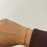 Bracelet spécial charm à maillons en acier inoxydable porté au poignet - Ordiajade