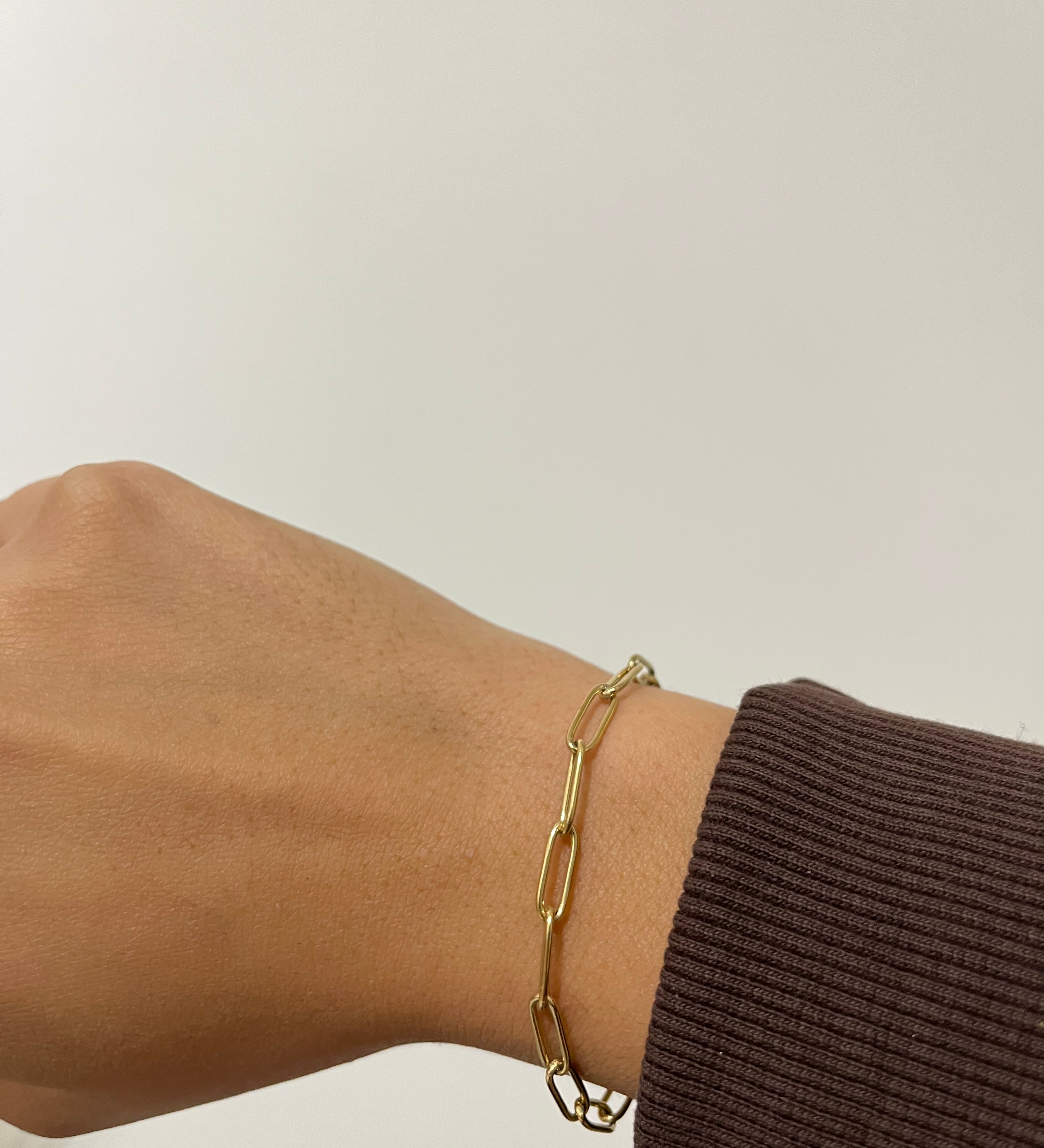Bracelet spécial charm à maillons en acier inoxydable porté au poignet - Ordiajade