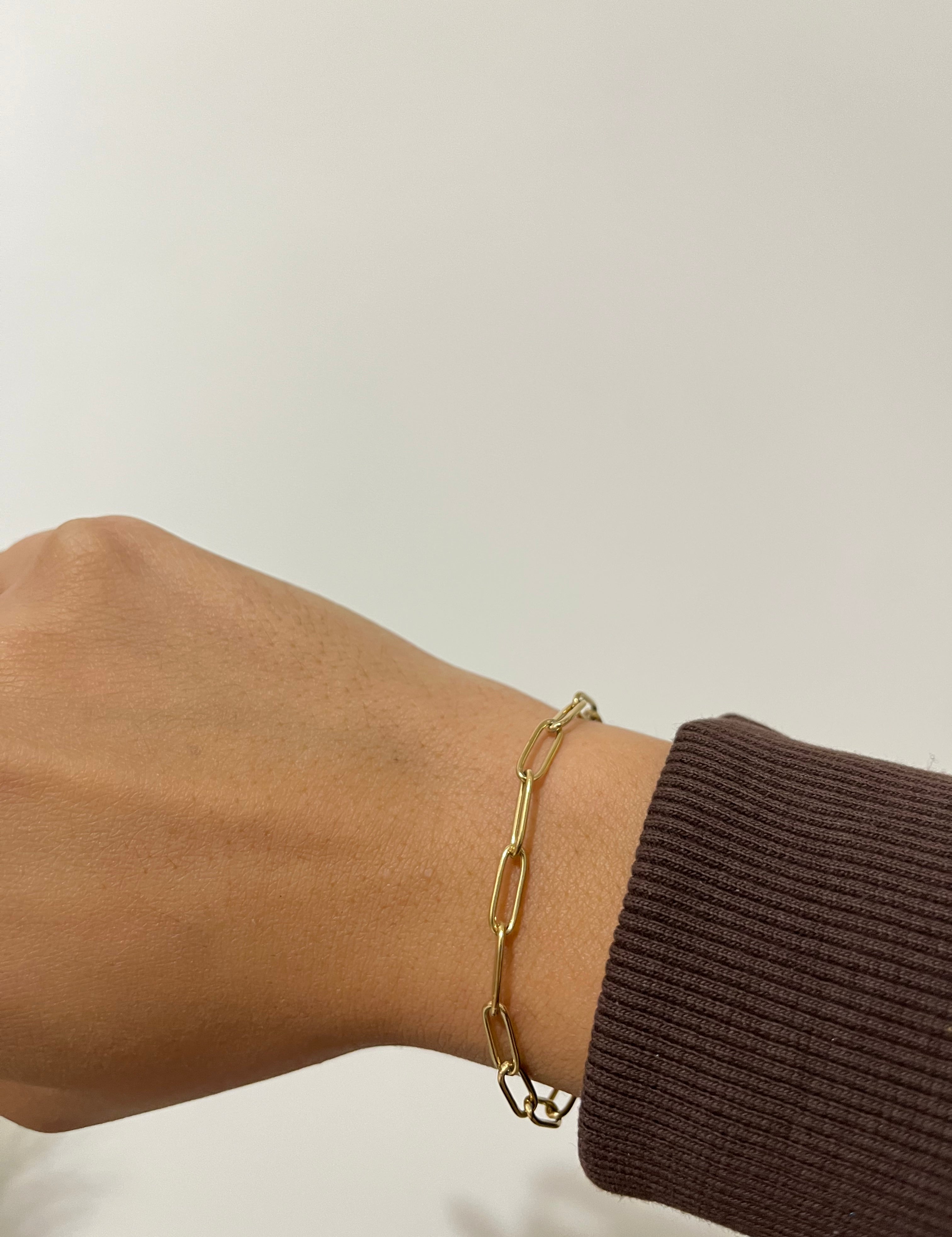 Bracelet spécial charm à maillons en acier inoxydable porté au poignet - Ordiajade
