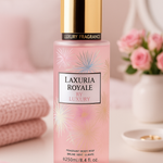 Brume corporelle Laxuria Royale 250ml dans son décor - Ordiajade
