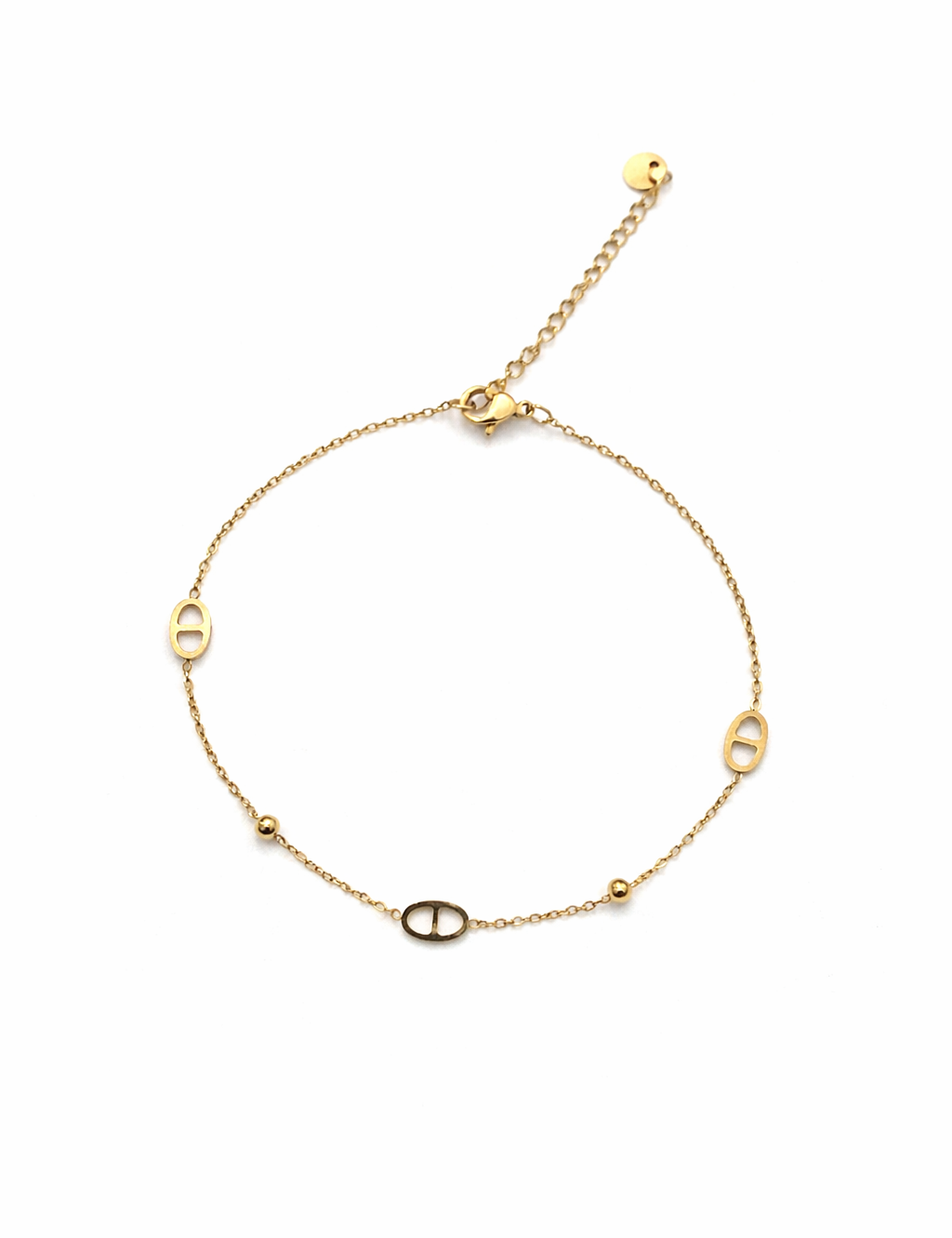 Chaîne de cheville Glamour en acier inoxydable doré - Ordiajade