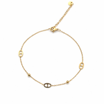 Chaîne de cheville Glamour en acier inoxydable doré - Ordiajade