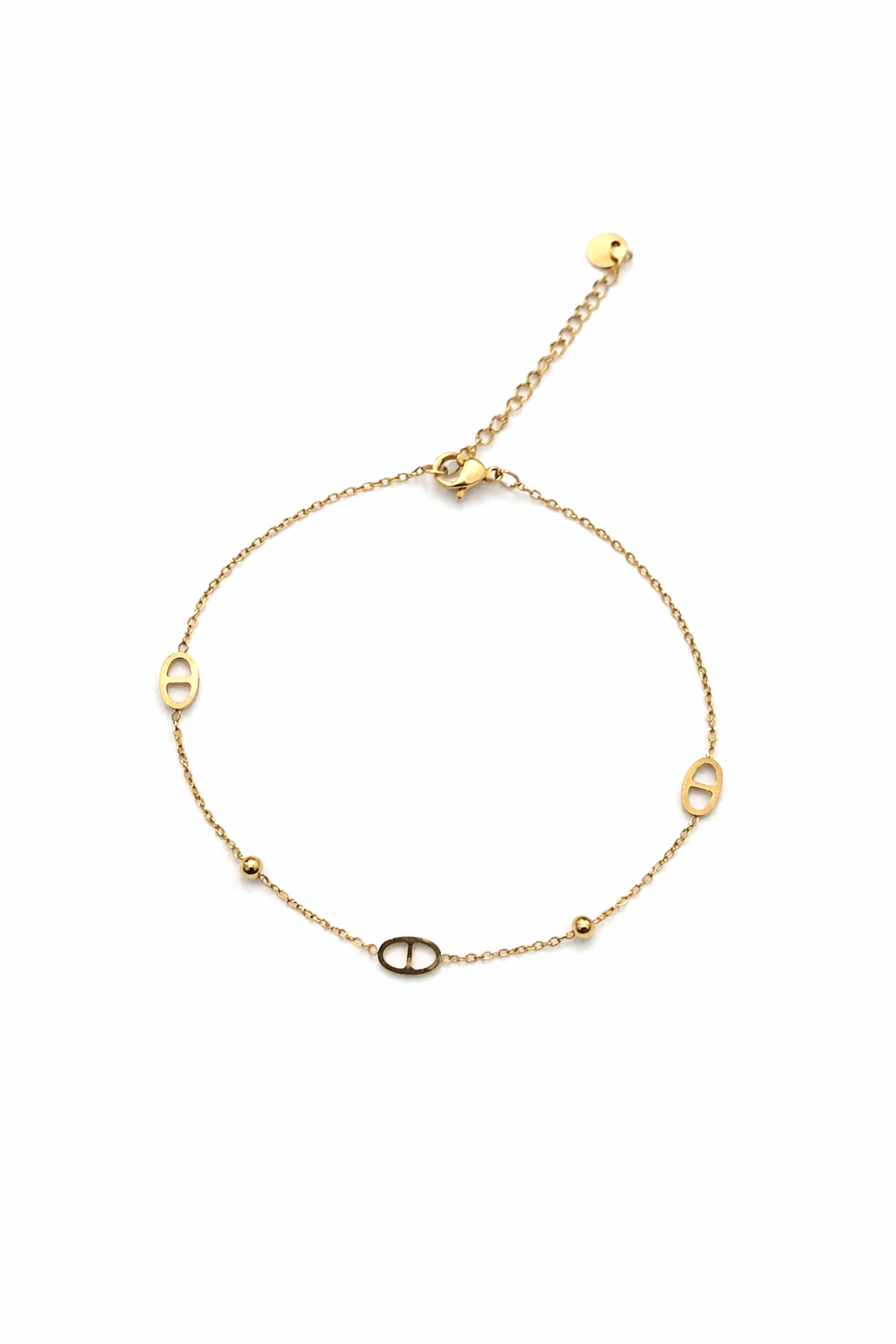 Chaîne de cheville Glamour en acier inoxydable doré - Ordiajade