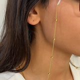 Chaîne de lunettes dorée avec petites perles fines en acier inoxydable - Ordiajade