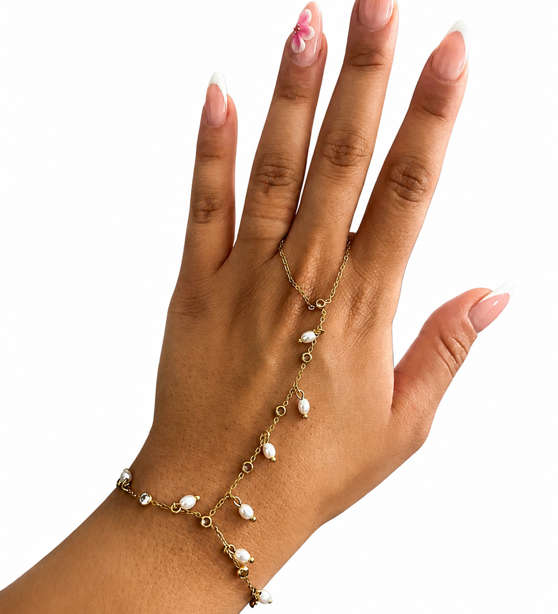 Chaîne de main Perla ajustable pour femme, bijou de main minimaliste