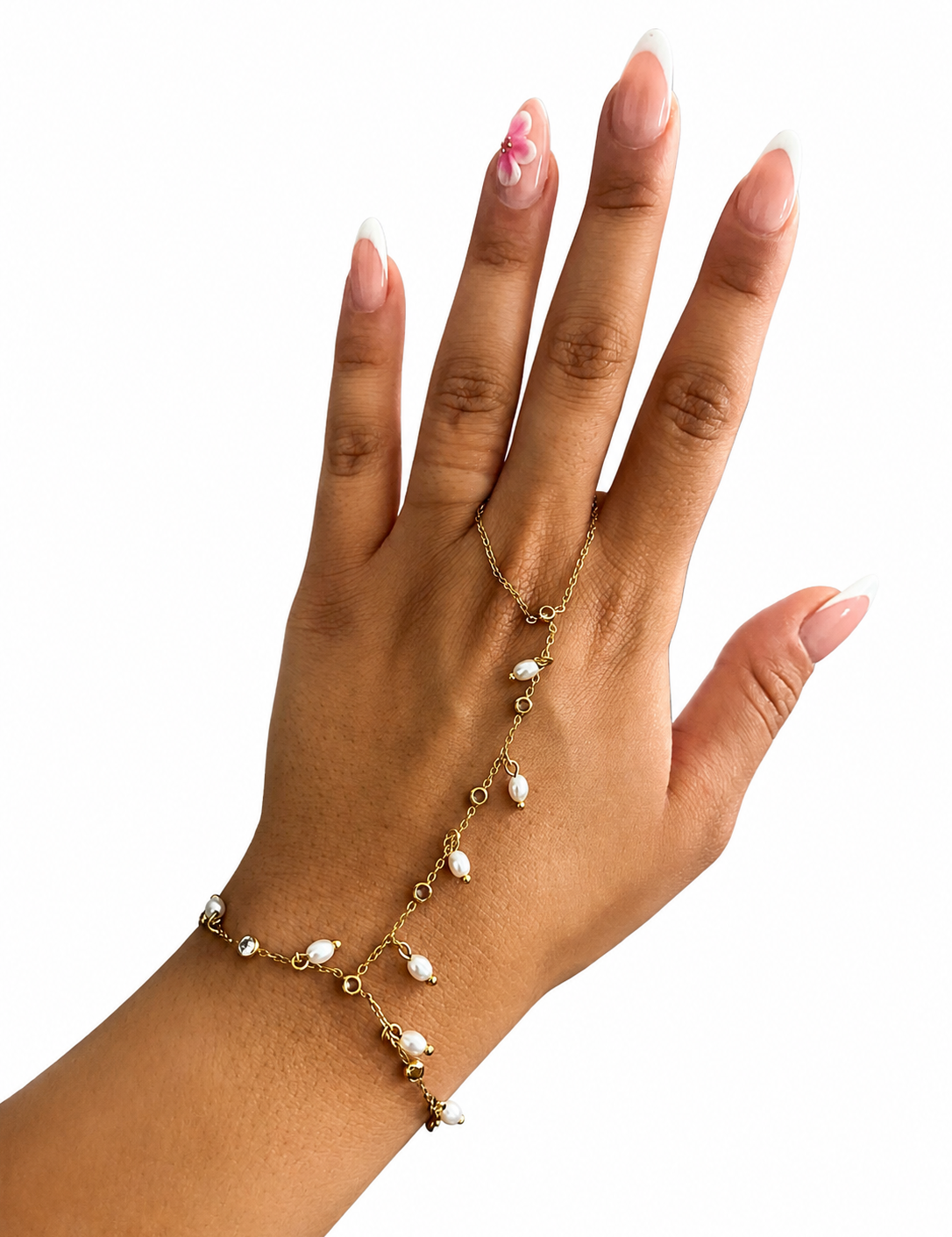 Chaîne de main Perla ajustable pour femme, bijou de main minimaliste